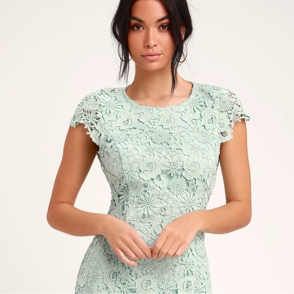 Lulus Romance Language Sage Backless Lace Dress - XS - Picture 2 of 7